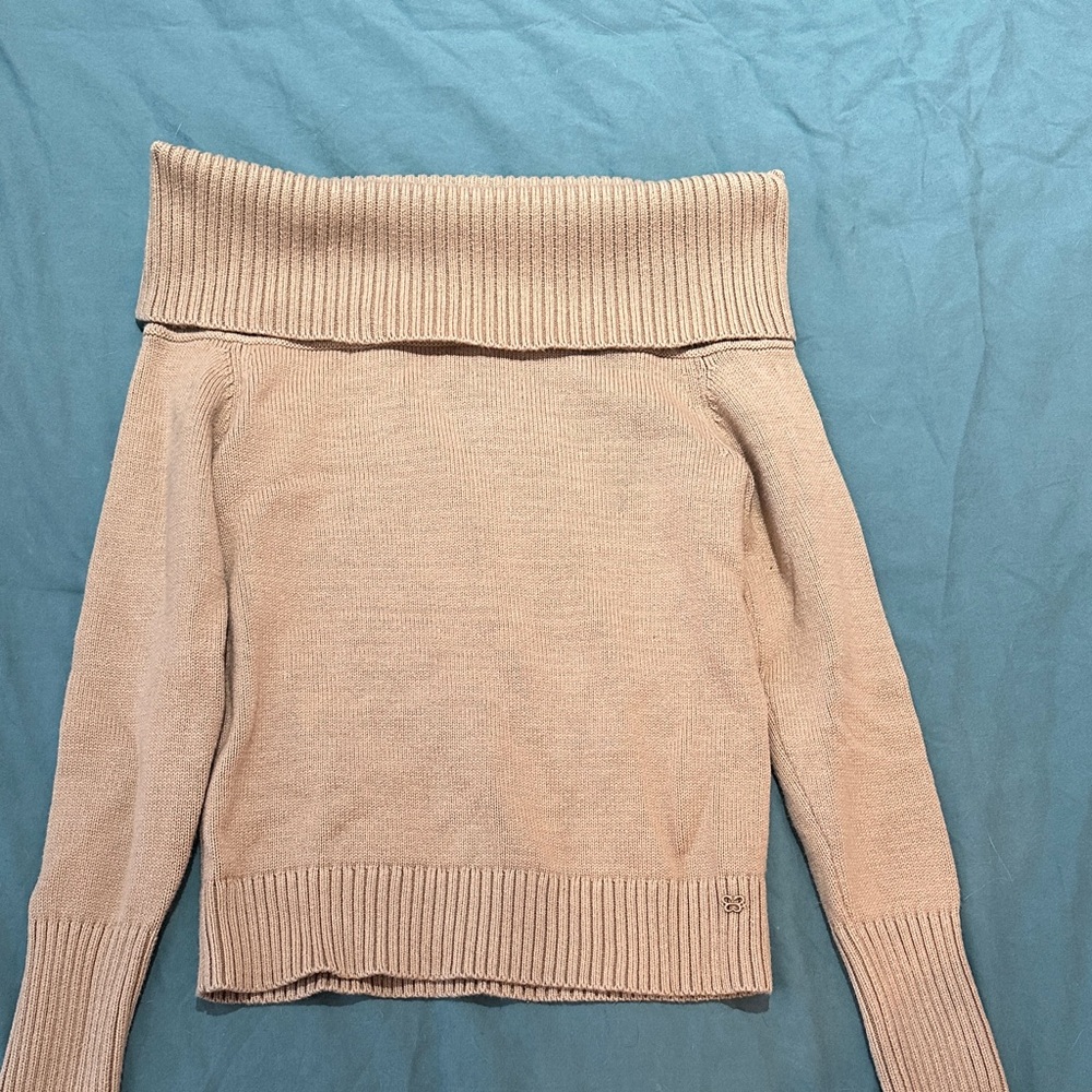 Sunday Best Off-the-Shoulder Sweater in Light Beige
